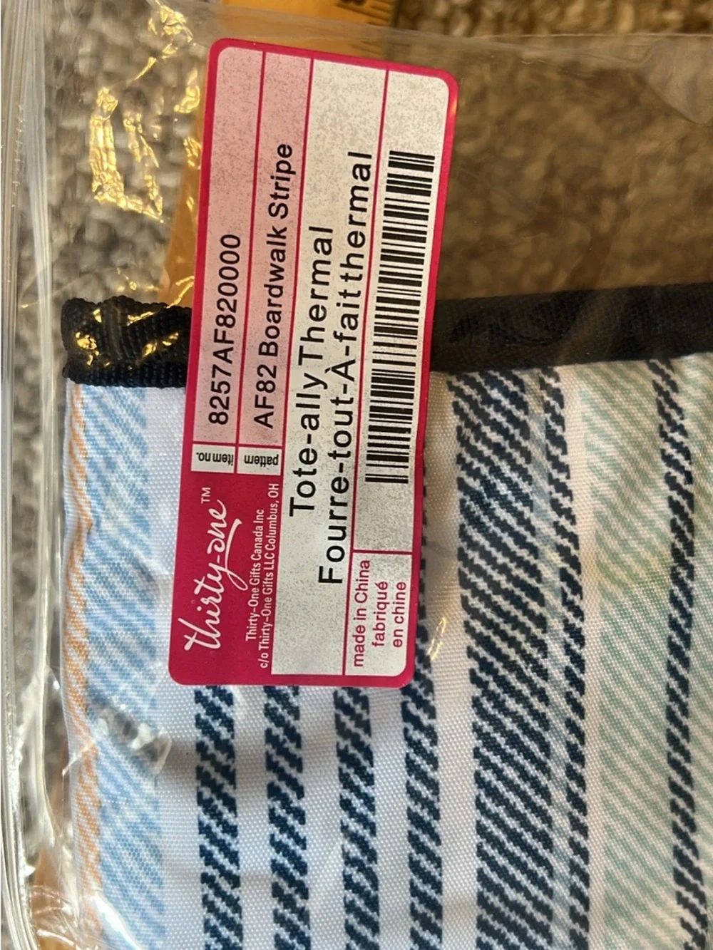 Tote-ally Thermal boardwalk stripe